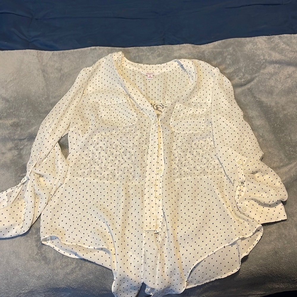 Poka Dot Business Blouse - Size Medium